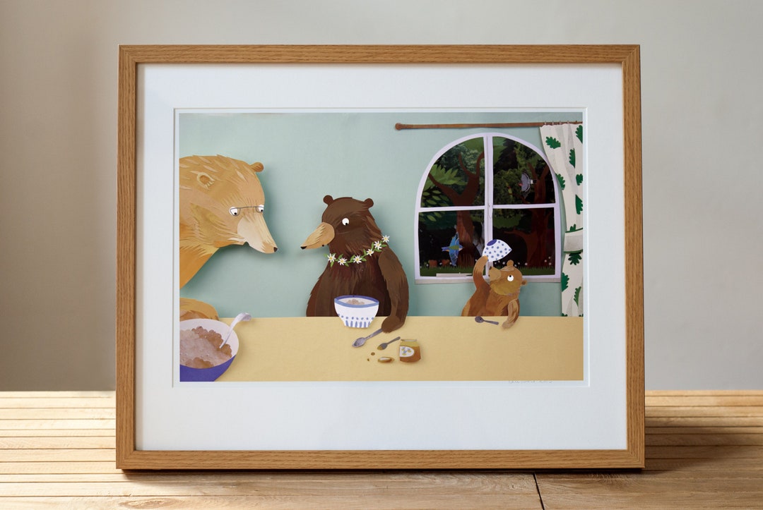 The Three Bears Illustration Art Print - Etsy