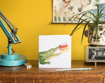 Croc & Cake Birthday Card