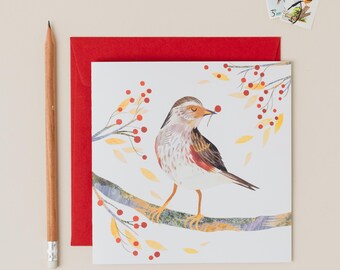 Redwing Christmas Card – Eco Friendly Recycled Card