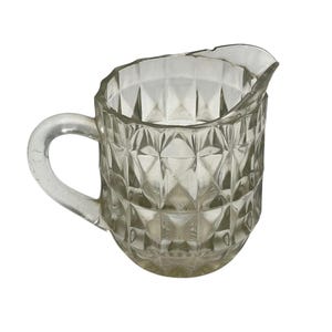 Jeanette Glass Company Windsor Clear Pitcher Diamond 5&quot; 16 Ounce