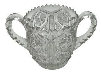 Vintage 1930s Imperial Glass Clear Mogul Variant Mini Open Sugar EAPG Dish