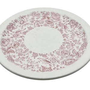 Vintage Sterling China 9.5 Dinner Plate Pink Floral USA 1950s Restaurant Ware