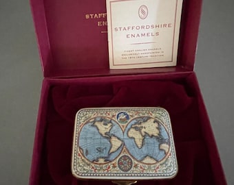 Staffordshire Enamels Marmalade Cat Trinket/Pill Box