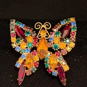 Vintage Strass Schmetterling Brosche