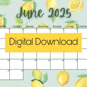 June 2025 Digital Calendar