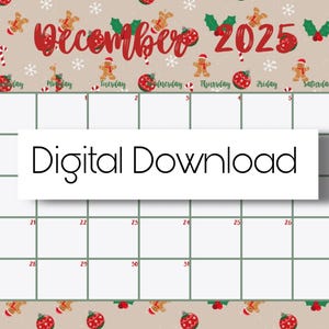 December 2025 Digital Calendar