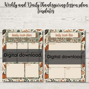 Thanksgiving Aesthetic Weekly and Daily Lesson Plan Template