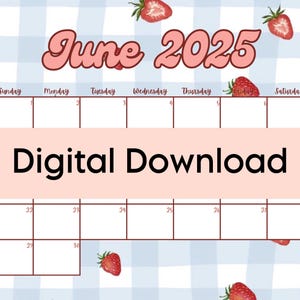 June 2025 Digital Calendar
