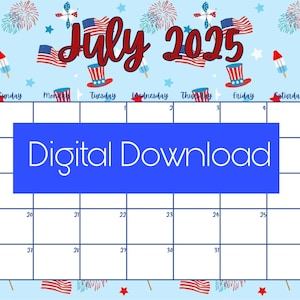 July 2025 Digital Calendar