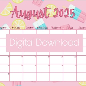 August 2025 Digital Calendar
