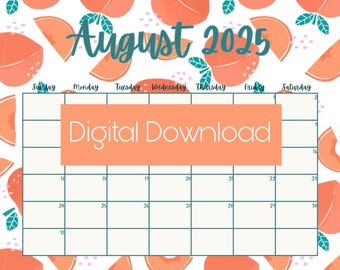 August 2025 Calendar Printable PDF August 2025 Calendar Page August ...