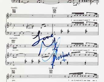 Partitura firmada a mano por Prince con certificado de autenticidad.