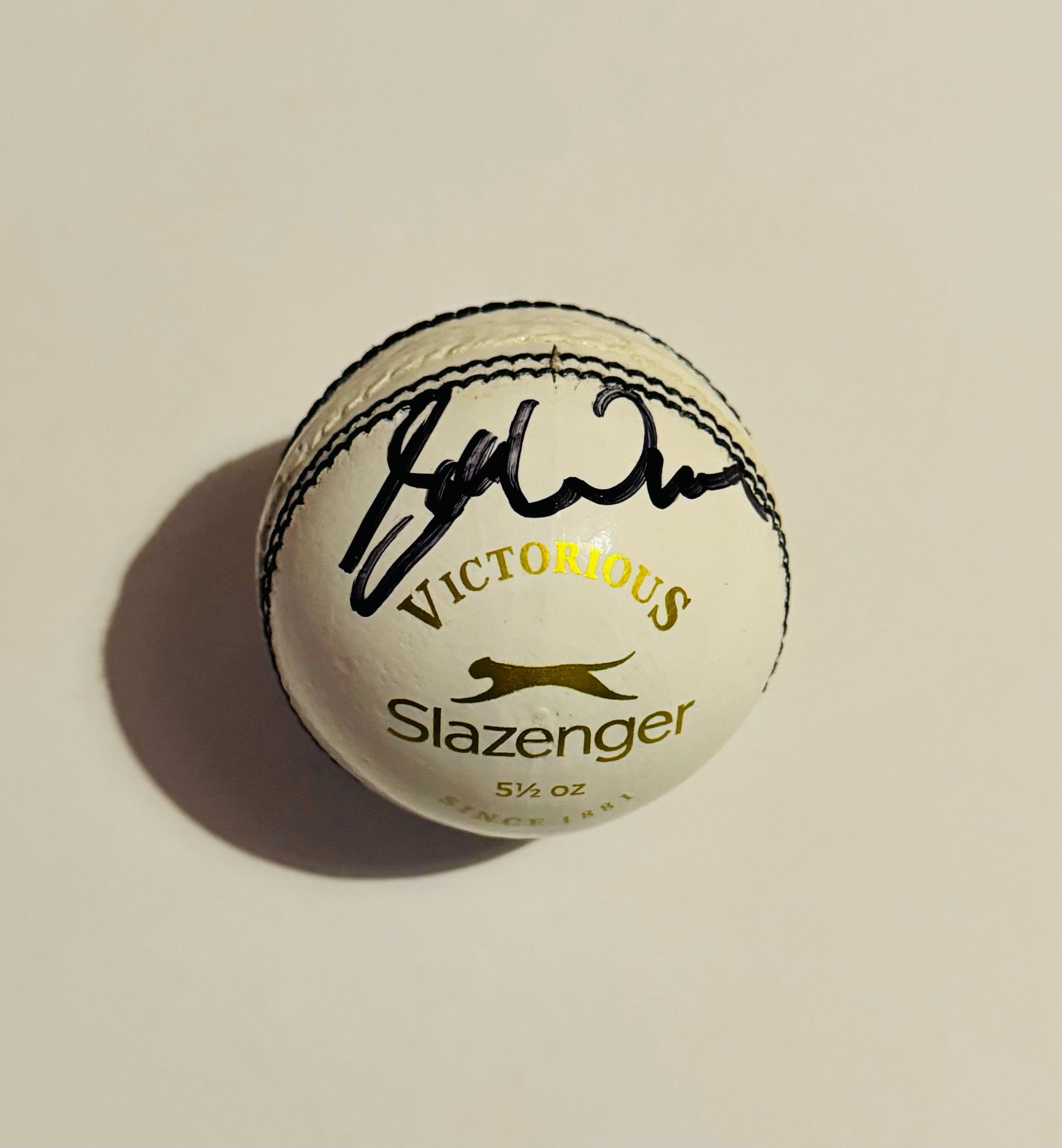 Shane Warne Autographed Cricket Ball With COA