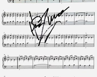 Partitura firmada a mano por Hans Zimmer con certificado de autenticidad.
