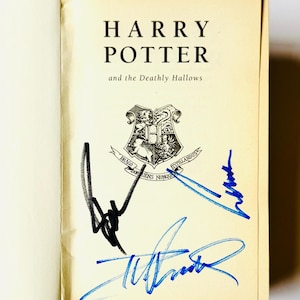 Daniel Radcliffe Emma Watson & Rupert Grint Hand Signed Harry Potter Book with Certificate of Authenticity