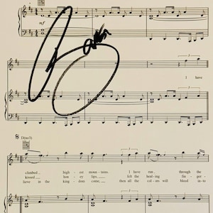Bono U2 Autographed Sheet Music With COA