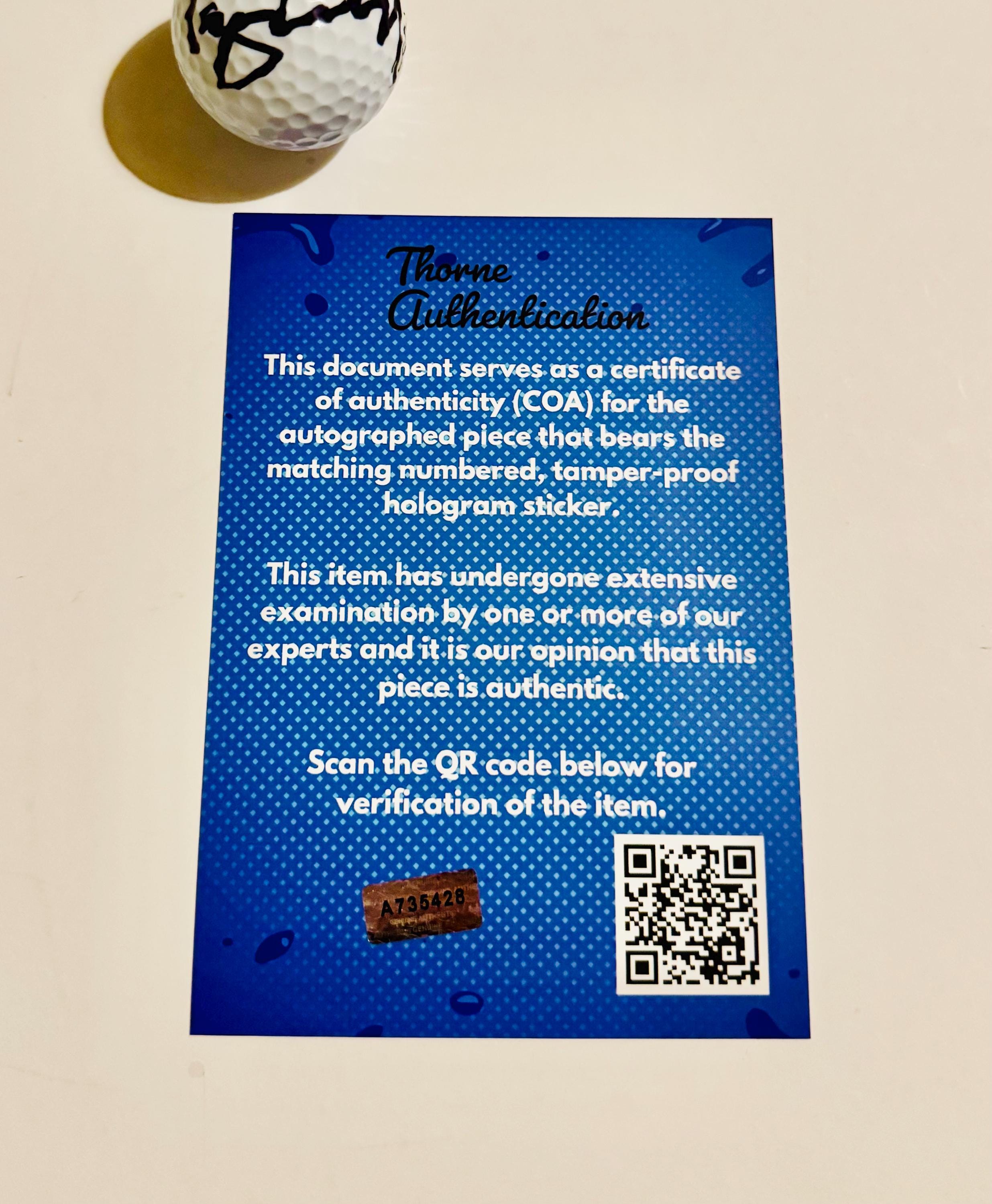 タイガーウッズ直筆サインボール タイガーウッズ直筆サインボール タイガーウッズ直筆サインボール