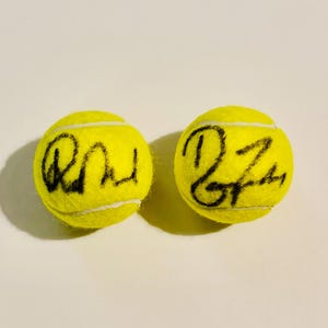 Rafael Nadal & Roger Federer Wimbledon Tennis Balls Autographed With COA