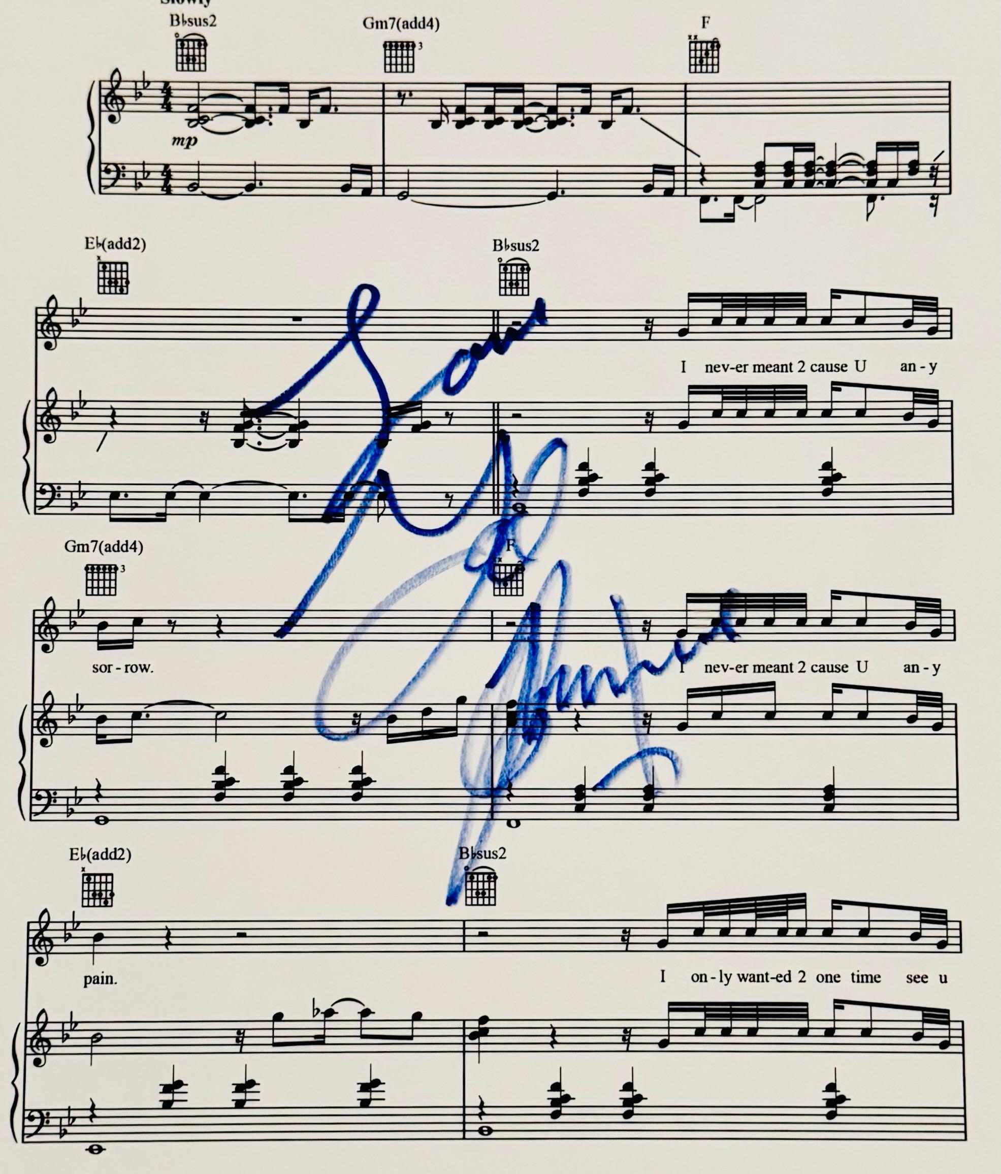 Prince Autographed Sheet Music With COA