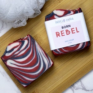 Born Rebel Men&#39;s Soap Bar, Soap For Men, Gifts For Men, Handmade Soap, Soap Bar, Palm Free Soap, Cold Process Soap, Men&#39;s Bar, Gifts for dad