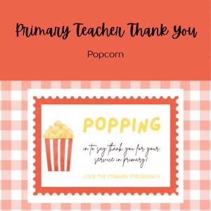Primary Teacher Thank You (Popcorn)