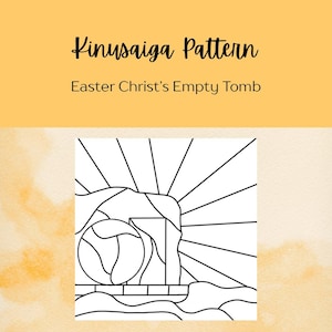 Patrón Kinusaiga de la Tumba Vacía de Cristo para Pascua, Patrón Cristiano Kinusaiga, Patrón Kinusaiga de Pascua, Patrón Kinusaiga, Plantilla Kinusaiga