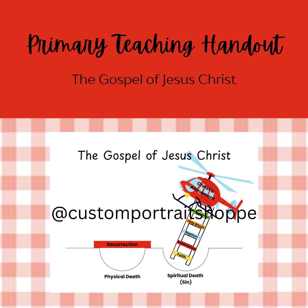 Primary Teaching Handout Gospel of Jesus Christ - Etsy