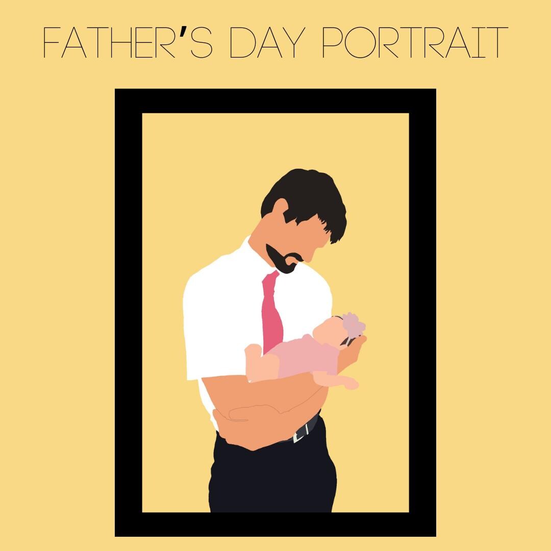 Custom Minimalist Faceless Father's Day Portrait - Etsy Australia
