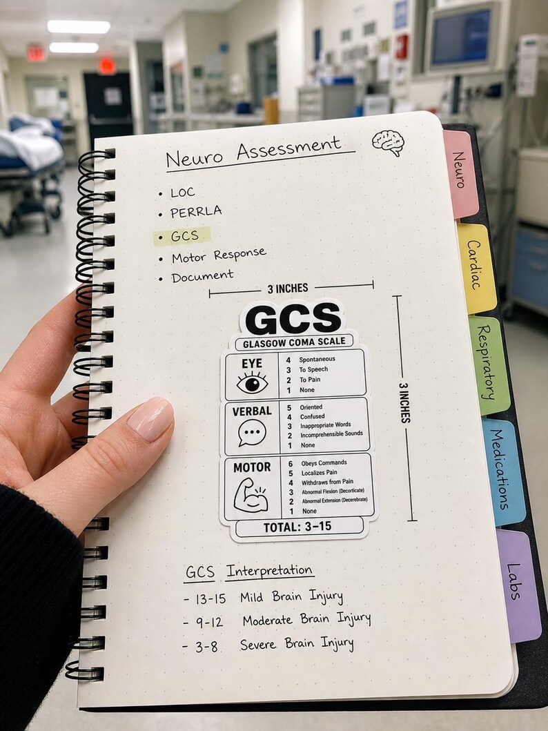 Glasgow Coma Scale Sticker – EMS, Nursing, Paramedic Reference Vinyl ...
