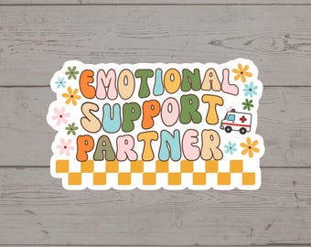 Emotional Support Partner Sticker | Retro EMS Ambulance Crew Decal