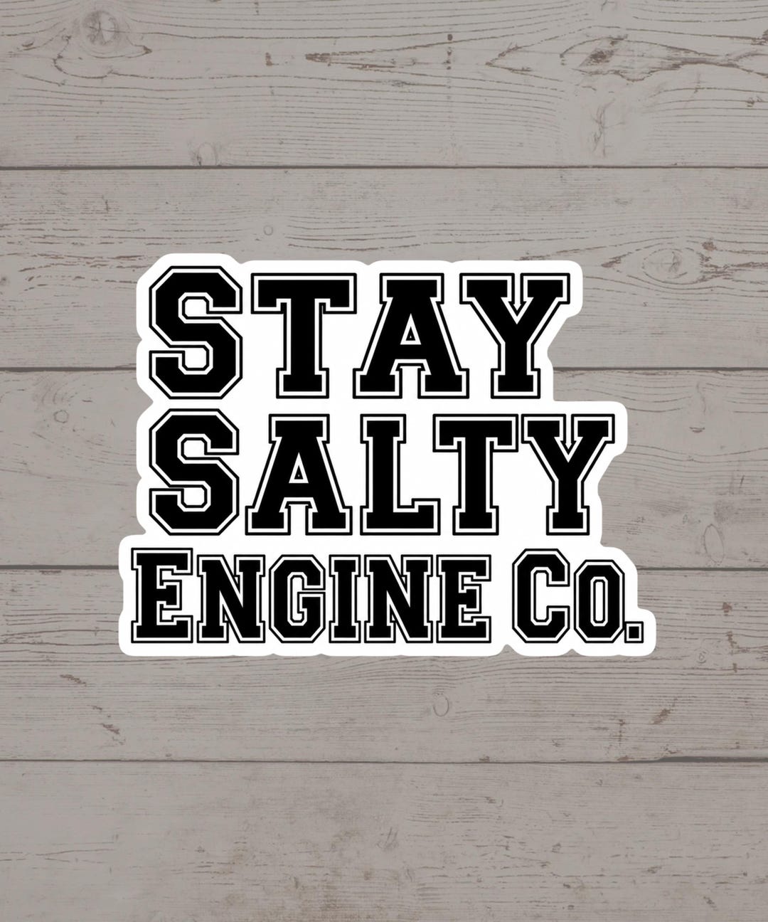 Stay Salty Engine Co. Sticker, Firefighter Decal, Varsity Lettering ...