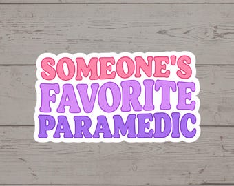 Paramedic Sticker | Retro Pink Purple EMS Decal, First Responder Humor