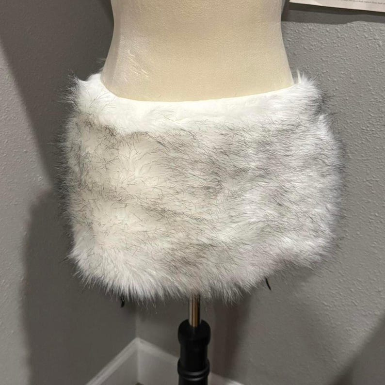 Black Sequined Fur Skirt