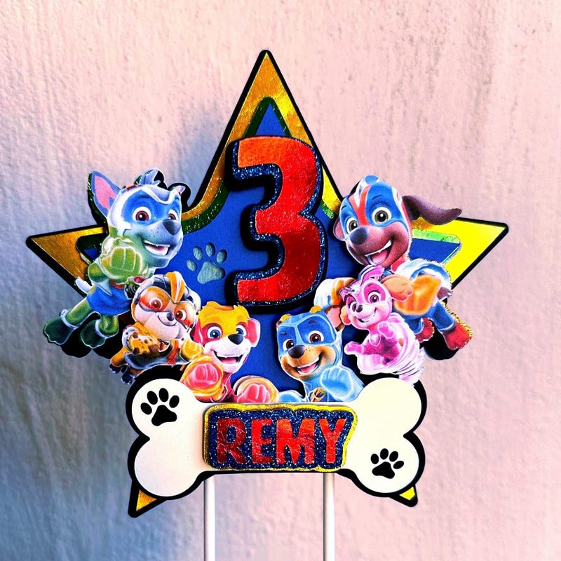 Paw Patrol 3 Topper - Etsy