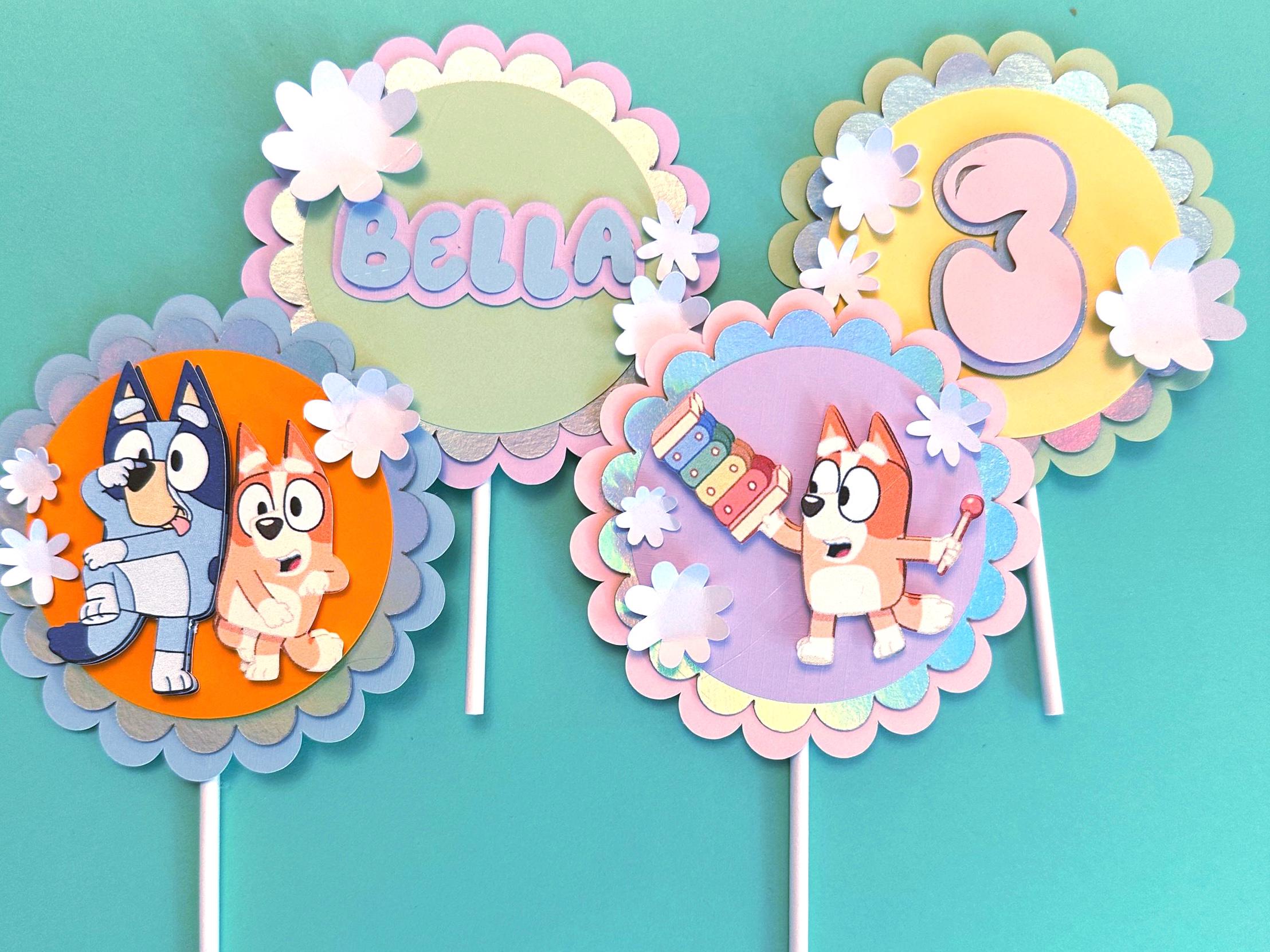 Bluey Themed Cupcake Toppers
