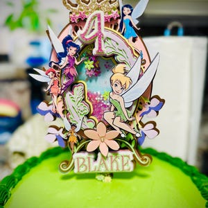 3D Custom Fairy Theme Cake Topper, Tink Cake topper Shaker