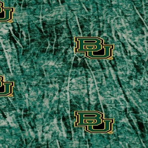Official Licensed Baylor University Cotton Quilting Fabrics-Baylor Bears Tie Dye Cotton Fabric Sold by the Yard