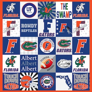 Pannello trapuntato ufficiale con licenza University of Florida T-Shirt - Pannello Micro Minky Florida Gators