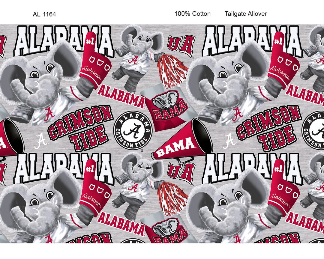 Official Licensed University of Alabama Cotton Quilting Fabrics-alabama ...
