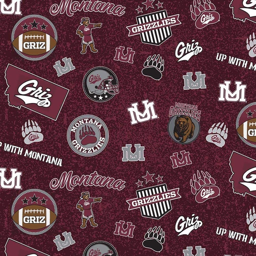 Official Licensed University of Montana Cotton Quilting Fabrics-montana Grizzlies Home State Cotton Fabric Sold by the Yard - Etsy