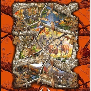 公式ライセンス取得済みのRealtree Blaze Edgeコットンキルティング生地 - Realtreeコットン生地は1ヤード単位で販売されます
