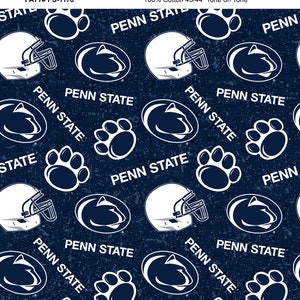 Official Licensed Penn State Cotton Quilting Fabrics-Penn State Nittany Lions Tone on Tone Cotton Fabric Sold by the Yard