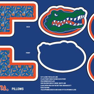 Official Licensed University of Florida Gators Minky DIY Pillow Project- Cut, Sew, Stuff 3 Awesome Pillows