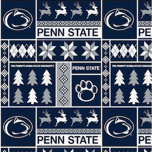 Official Licensed Penn State University Fleece Fabric- Penn State Nittany Lions Sweater Fleece Sold by the Yard