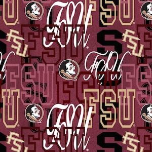Officieel gelicentieerde katoenquiltstof van de Florida State University-katoenen stof Florida State Seminoles Letters, wordt op maat verkocht