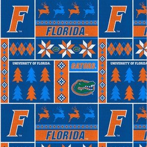 Official Licensed University of Florida Fleece Fabric- Florida Gators Sweater Fleece Sold by the Yard