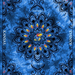 Official Licensed University of Kansas Minky Tapestry- Kansas Jayhawks Throw Blanket