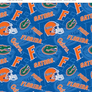 Official Licensed University of Florida Cotton Quilting Fabrics-Florida Gators Tone on Tone Cotton Fabric Sold by the Yard