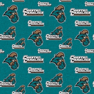 Official Licensed Coastal Carolina University Cotton Quilting Fabrics-CCU Chanticleers Tone on Tone Cotton Fabric Sold by the Yard