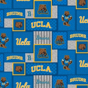 "Offizieller Lizenzstoff der Universität von Kalifornien Los Angeles Fleece-Stoff - ""UCLA Bruins College"" Patch Fleece wird lose verkauft."